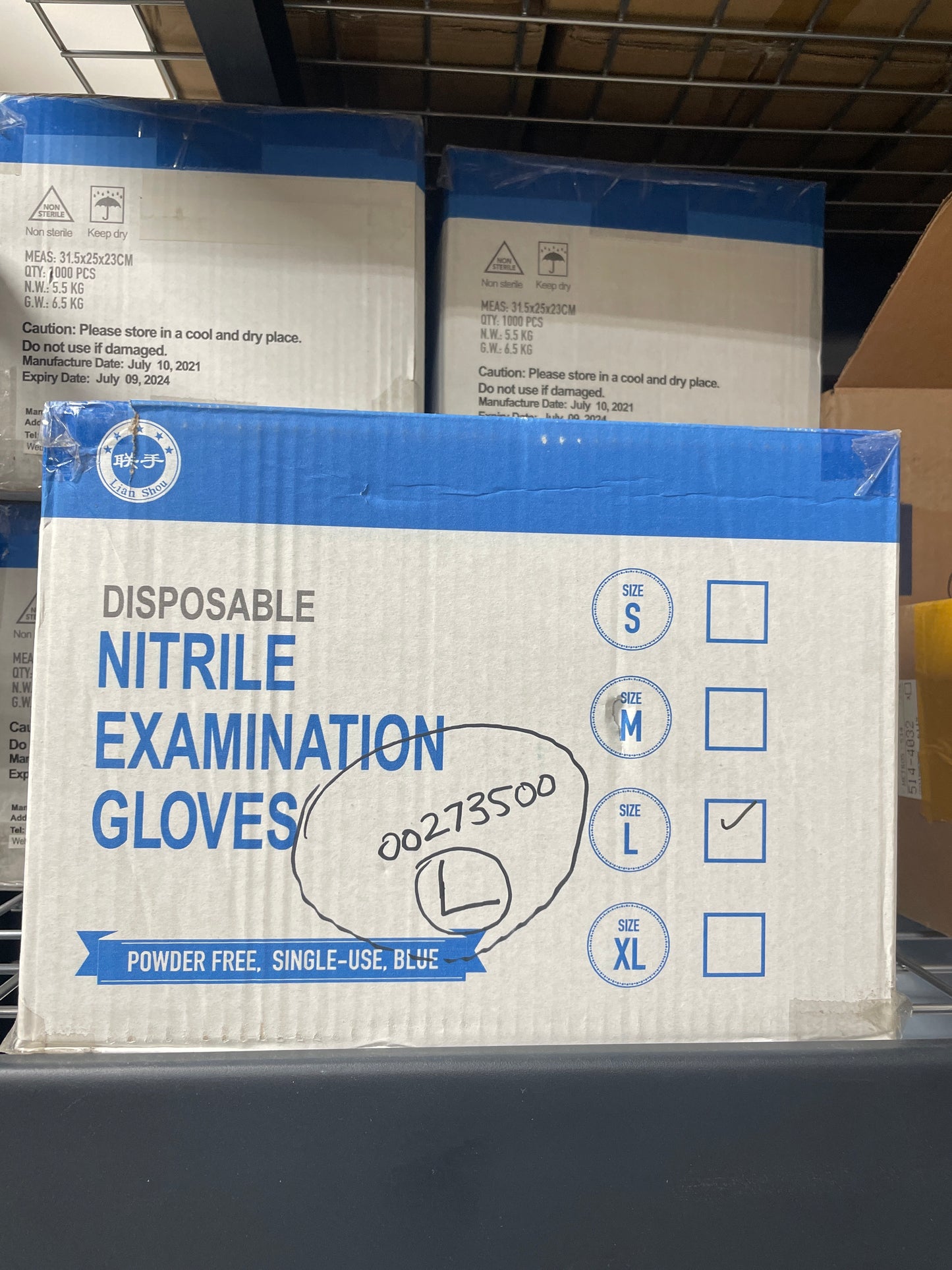 Nitrile Examination Blue Gloves L (Box)