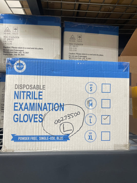 Nitrile Examination Blue Gloves L (Box)
