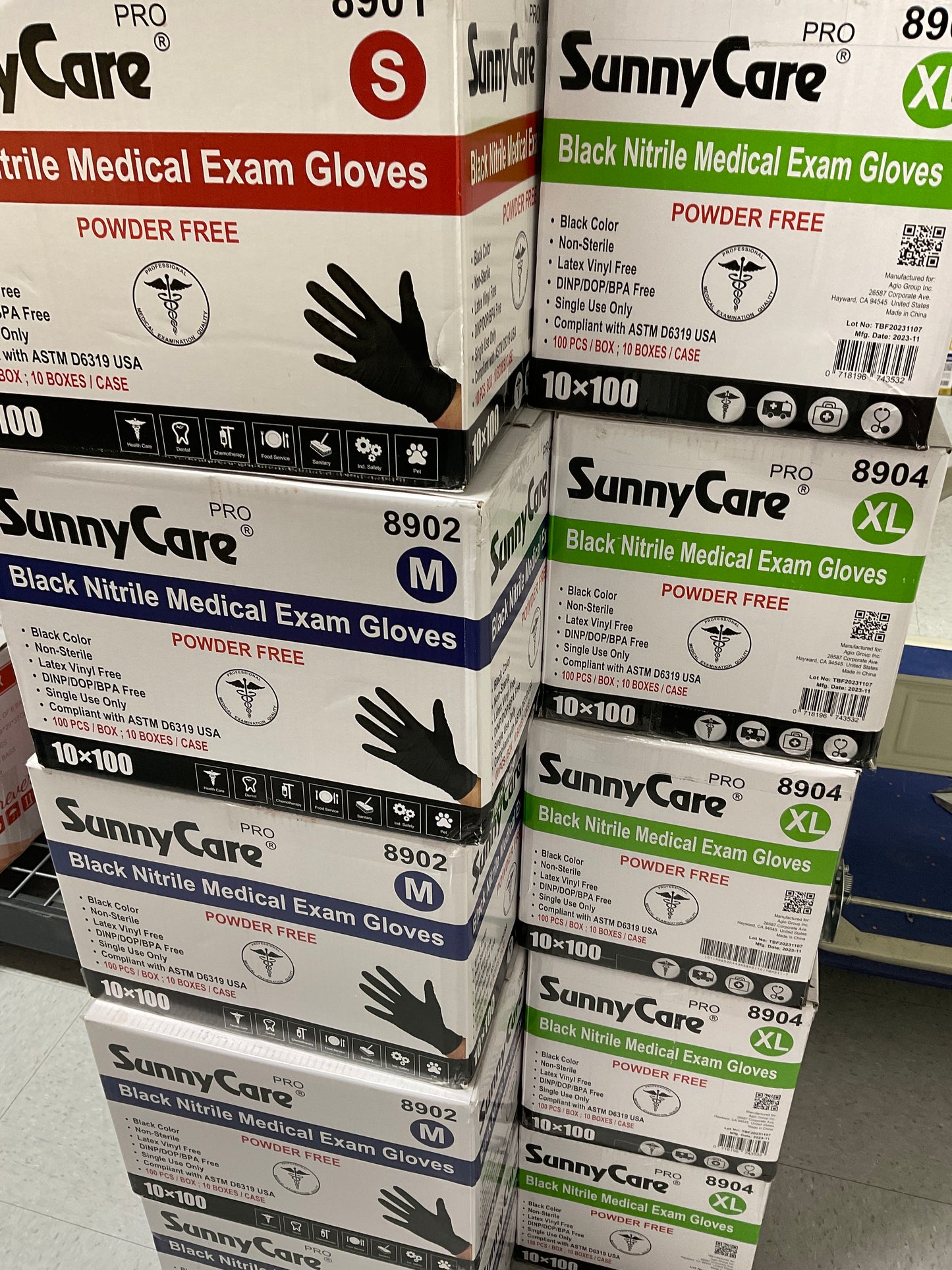 SunnyCare Black Gloves (Case)